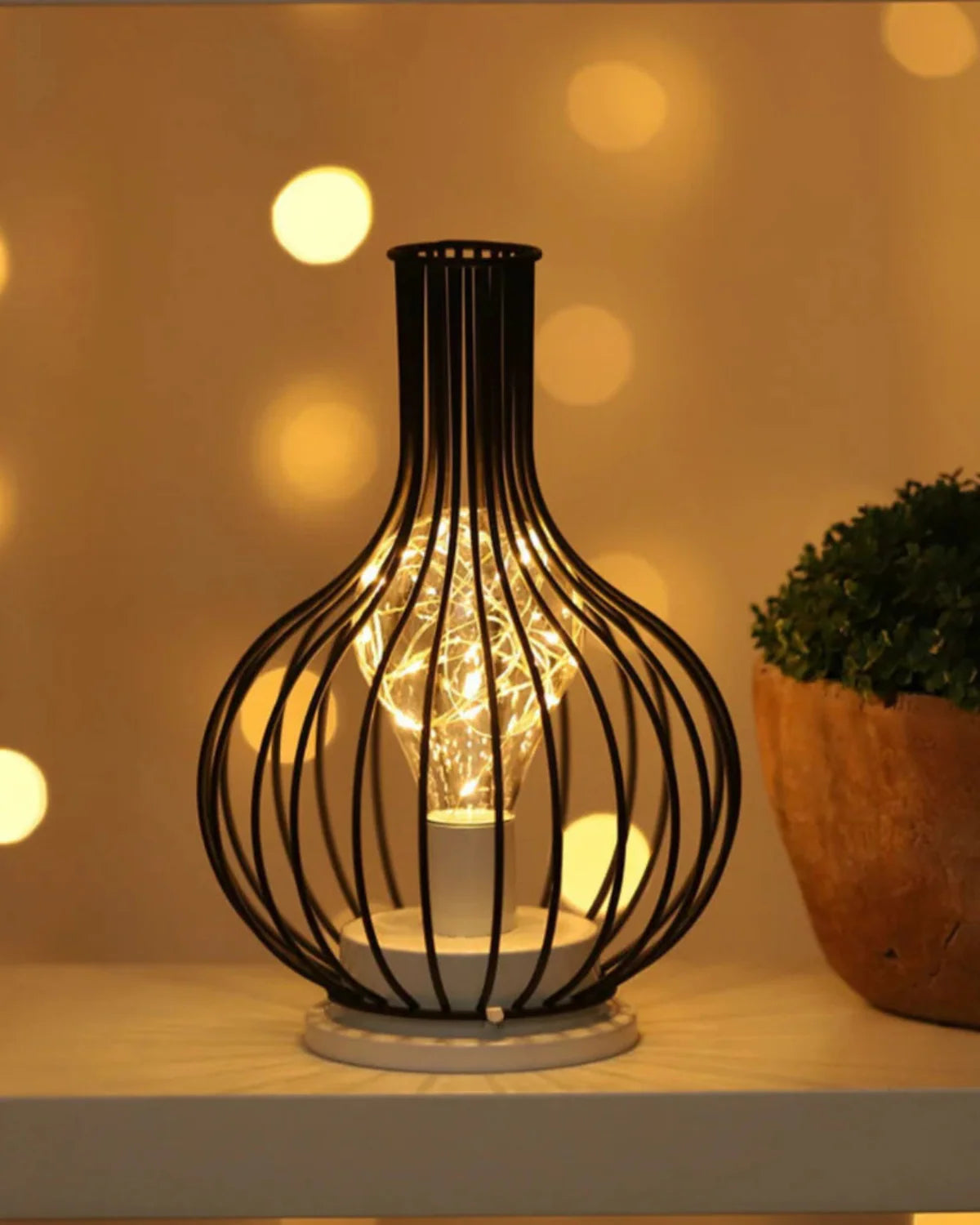 Lumiveil - Open Cage-Frame Sculptural Table Lamp