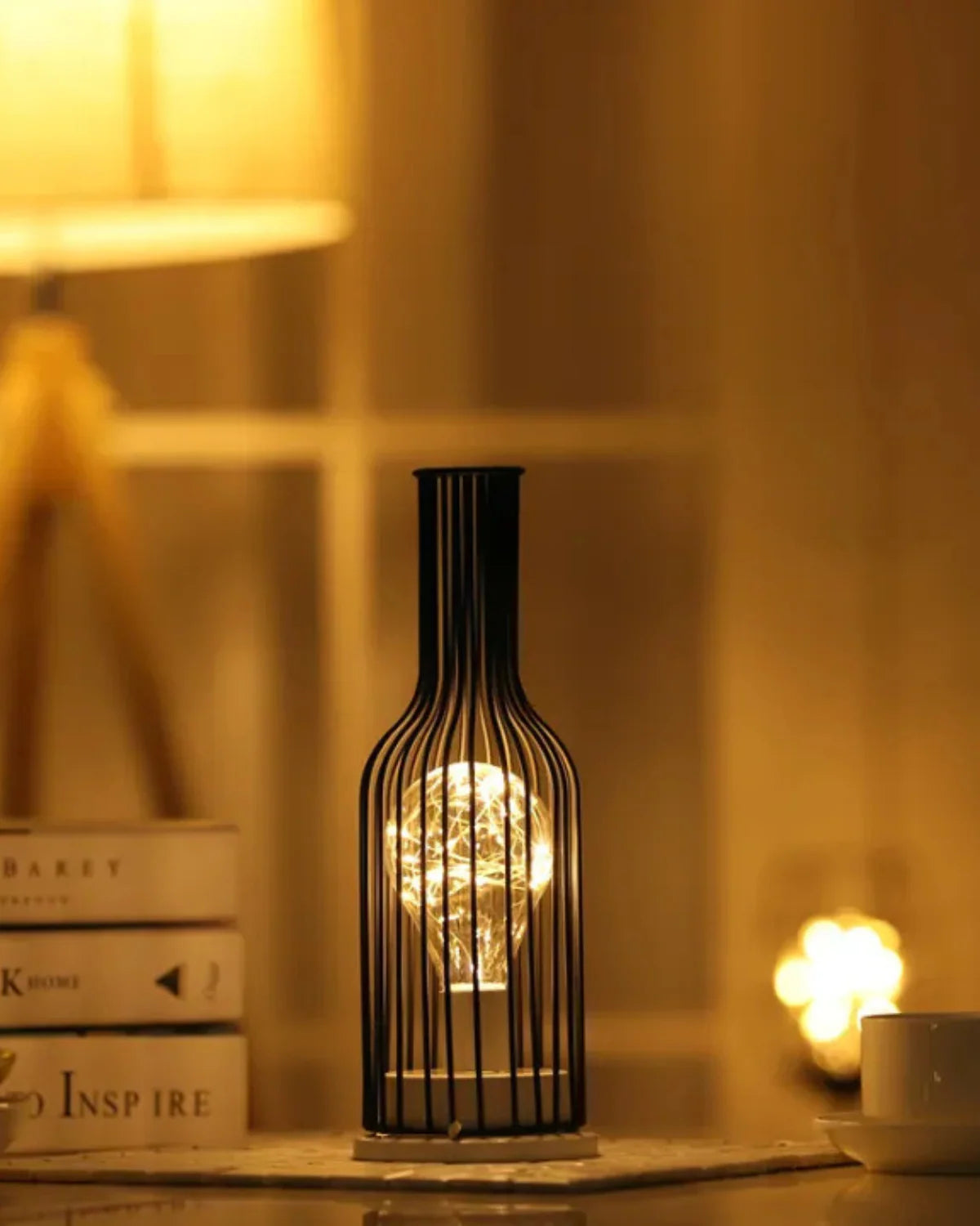 Lumiveil - Open Cage-Frame Sculptural Table Lamp