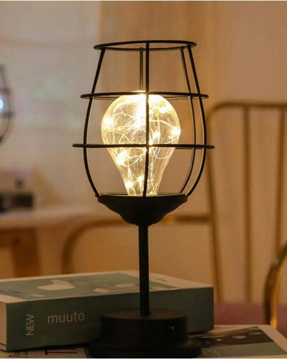 Lumiveil - Open Cage-Frame Sculptural Table Lamp